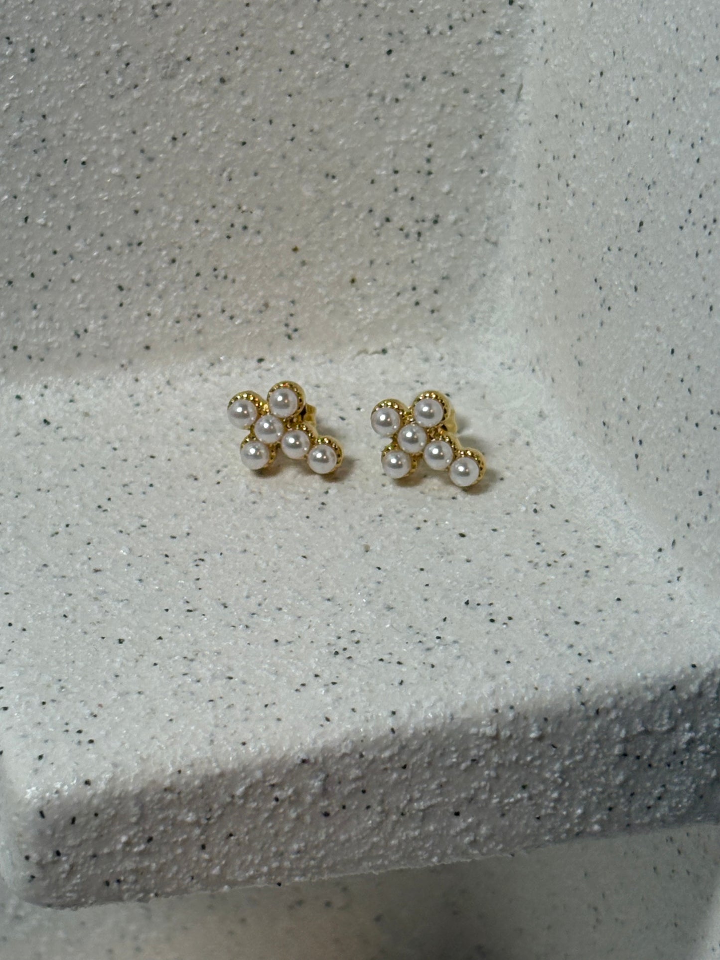 Pearl Cross Ear Studs
