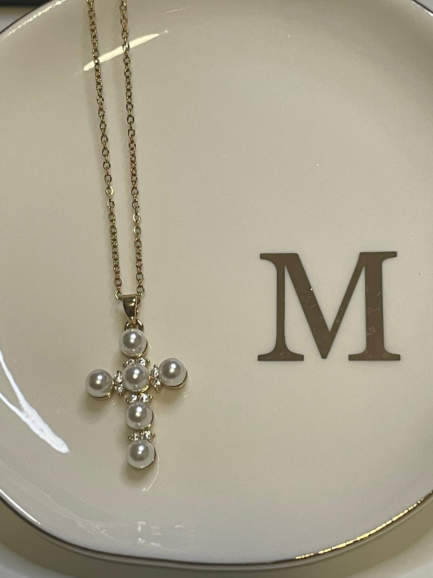 Cross Pearl Necklace